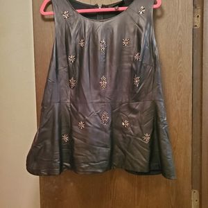 Lane Bryant Faux leather peplum top